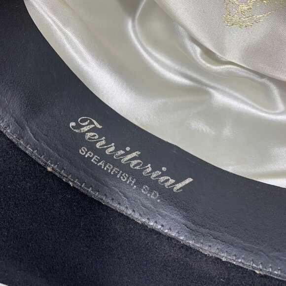 VTG Territorial Western Hat Spearfish SD - Black Rugged Rustic Western Hat - Picture 7 of 10